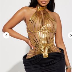 Gold & Black Maxi Dress