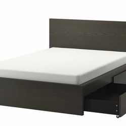 IKEA Queen Size Bed Frame with Two Drawers