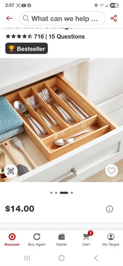 Bamboo kitchen organizer from Target New