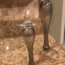Glass Candle Holders Set
