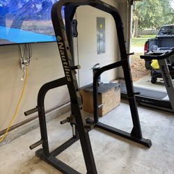 Nautilus Squat Rack With Cable System And Bench