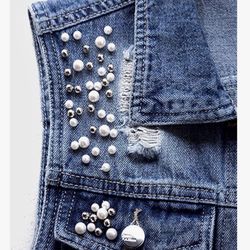 Sparkle Jean Jacket Vest / Women’s size medium