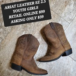 ARIAT COWGIRL BOOTS GIRLS SZ 2.5 YOUTH