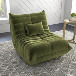Modern Lazy Sofa Bean Bag Chair with Pillow, Soft Memory Foam Lounge Chair