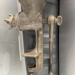 Universal No. 2 Manual Clamp-On Metal Meat Grinder w/ Handle, 1(contact info removed)
