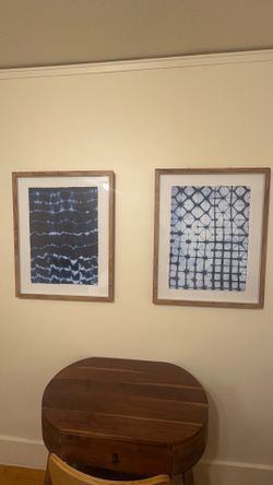 Framed Wall Art Set – Modern Blue/White