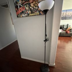 Side Table With USB Connections And Power And IKEA Lamp Combo