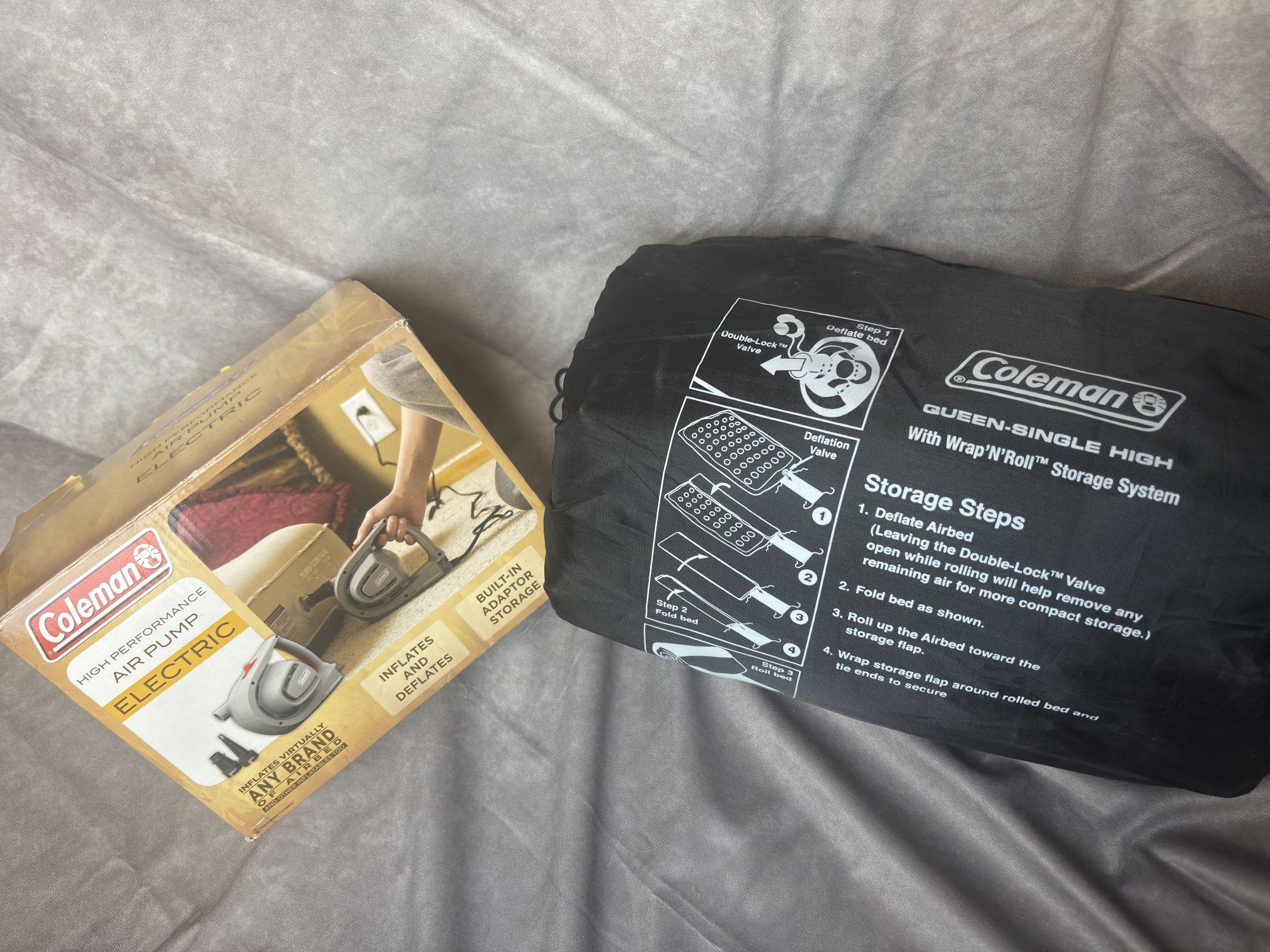 Coleman Queen Air Mattress + Electric Pump 