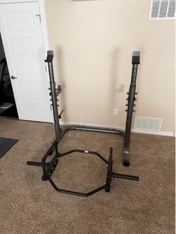 Squat rack and deadlift bar