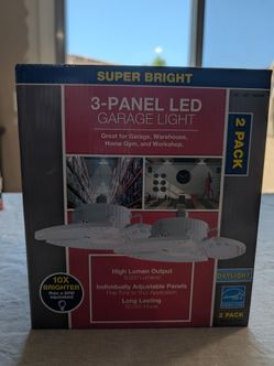 New in Box - Super Bright 3-Panel LED Garage Light (2-Pack)