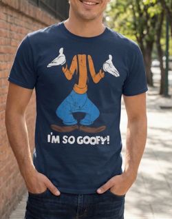 Disney Goofy T-Shirt Adult Medium Navy Blue I'm So Goofy Graphic Costume Tee