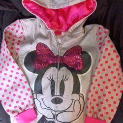 Mini Mouse Sequin Girls Zip Up Hoodie And Light Up Rainboots