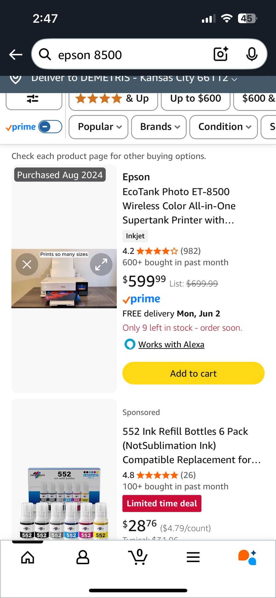 Epson 8500 Printer