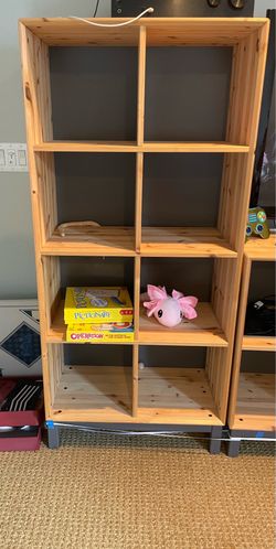 Wood shelving unit