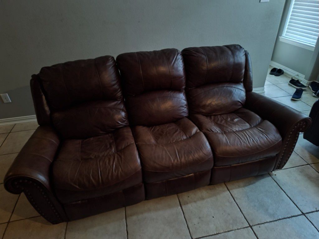 2 Seater Brown Recliner 