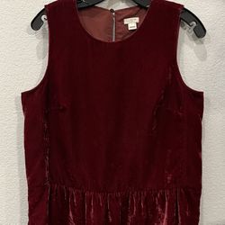 J. Crew Red Velvet Peplum Tank Top