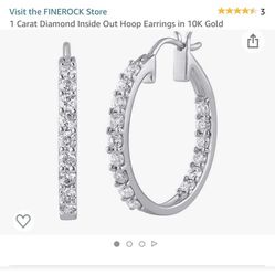 1 Carat Diamond 10k Gold Earring