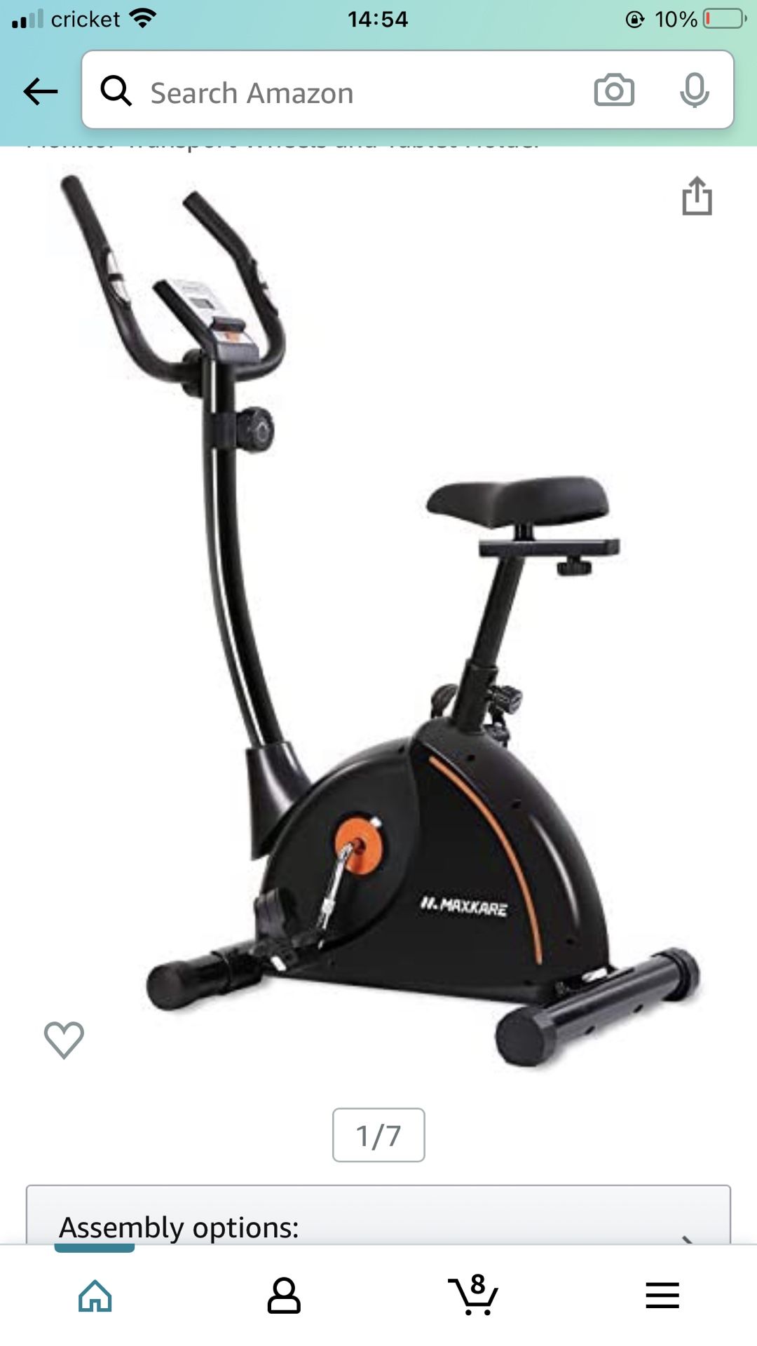 Upright Exercise Bike Stationary Bike with Adjustable Cushion Seat