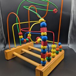 Rare Vtg Educo Super Maze II Wooden Bead Roller Coaster Maze Activity Toy Canada