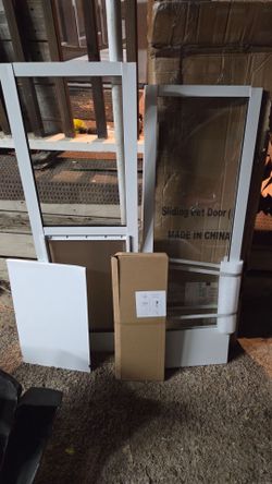 Large sliding glass door pet attachment door Large new