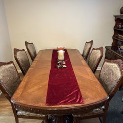 Elegant 100% Wood Dining Set – Table + 6 Chairs