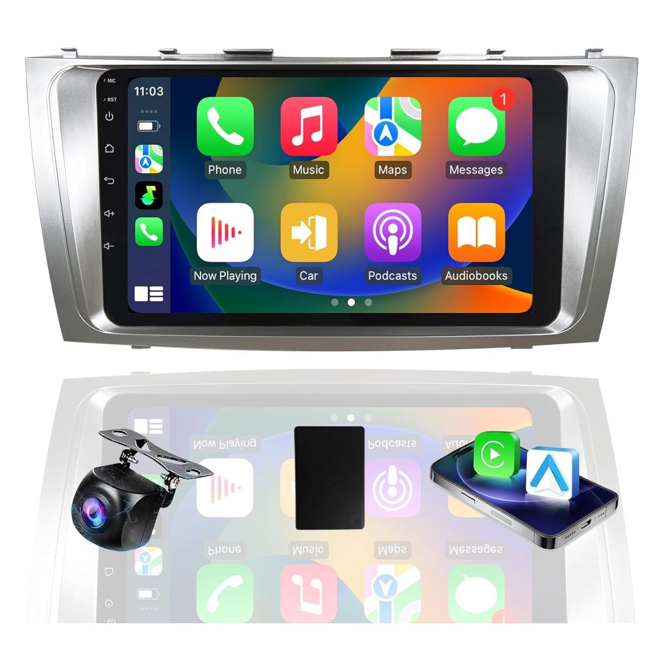 Car Stereo for Toyota Camry 2007-2011 JBL-Compatible Radio Upgrade Kit Wireless CarPlay/Android Auto,9'' Android 12 IPS Touchscreen GPS/WiFi/Bluetooth