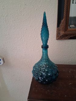Genie bottle vintage blue