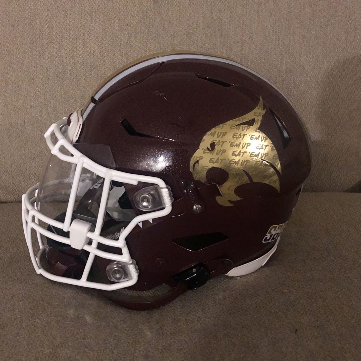 Texas State Football on X: 𝚍𝚎𝚝𝚊𝚒𝚕𝚜 The helmet stripe has the name  of the 19 individuals who were either residents of Texas or born in Texas.  #TEAM #EatEmUp  / X