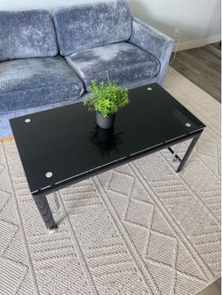 Glass black Coffee table and console