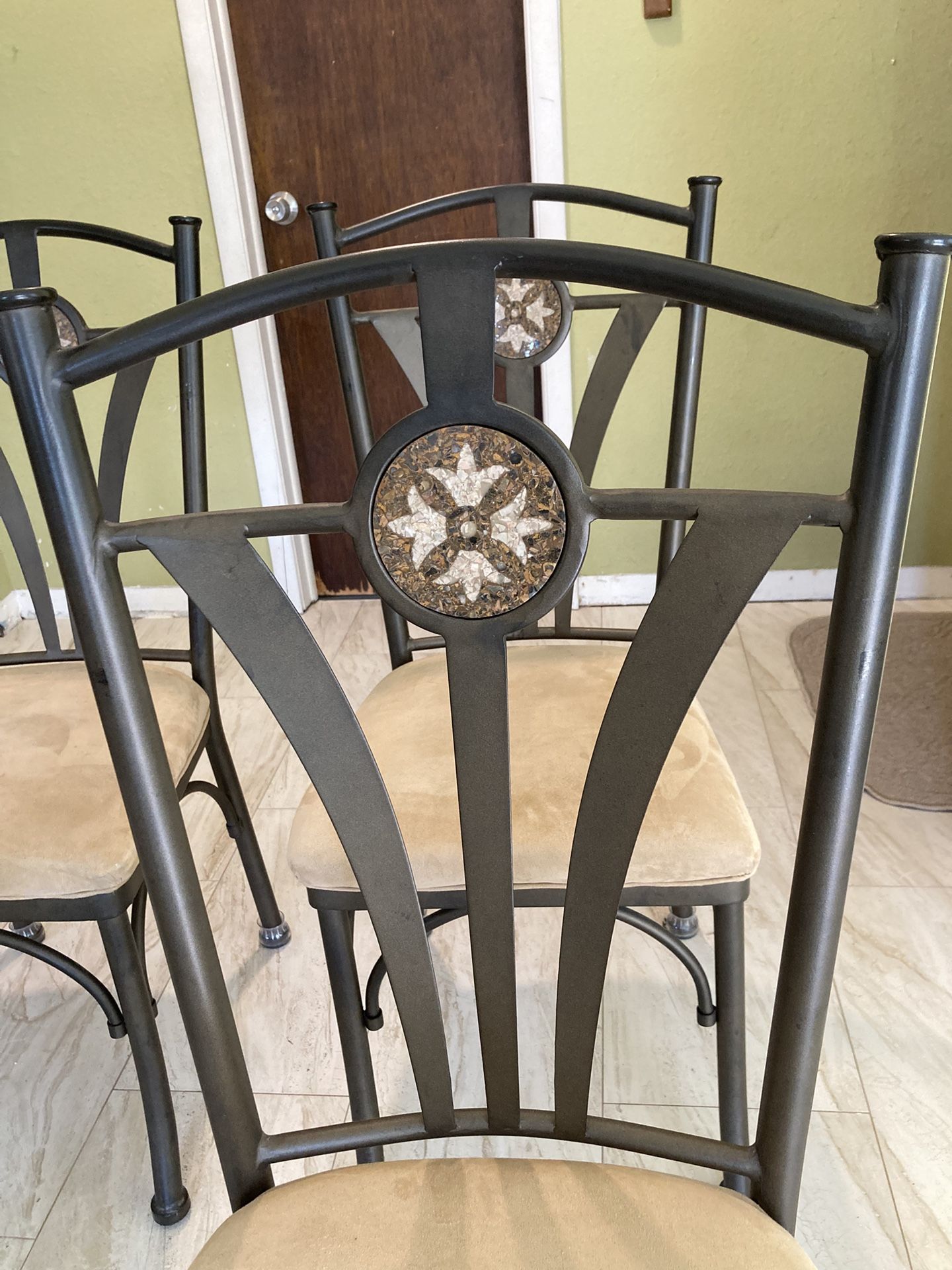 4 Iron Metal Dinning Room Chairs