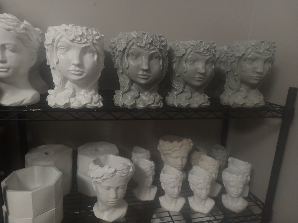 solid concrete statues