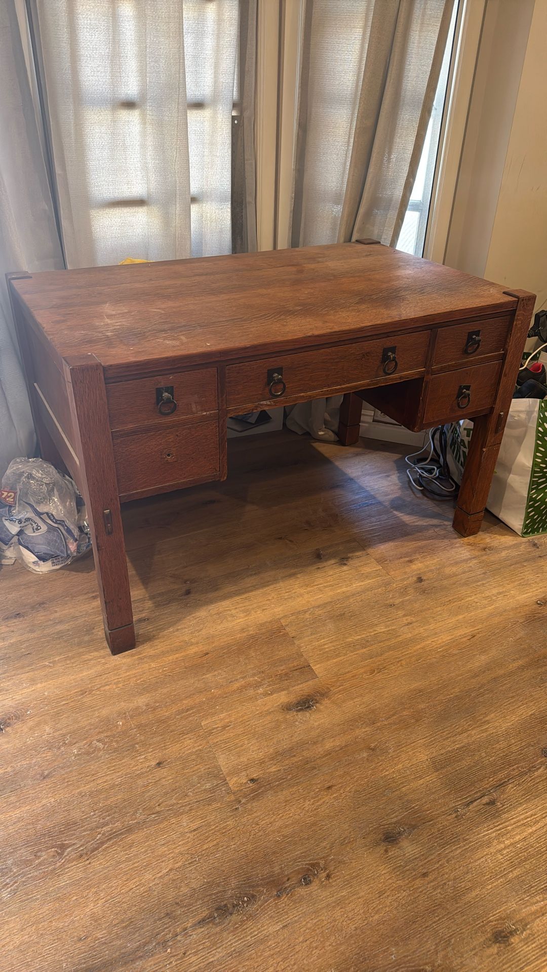 Antique Desk Made Out White Oak