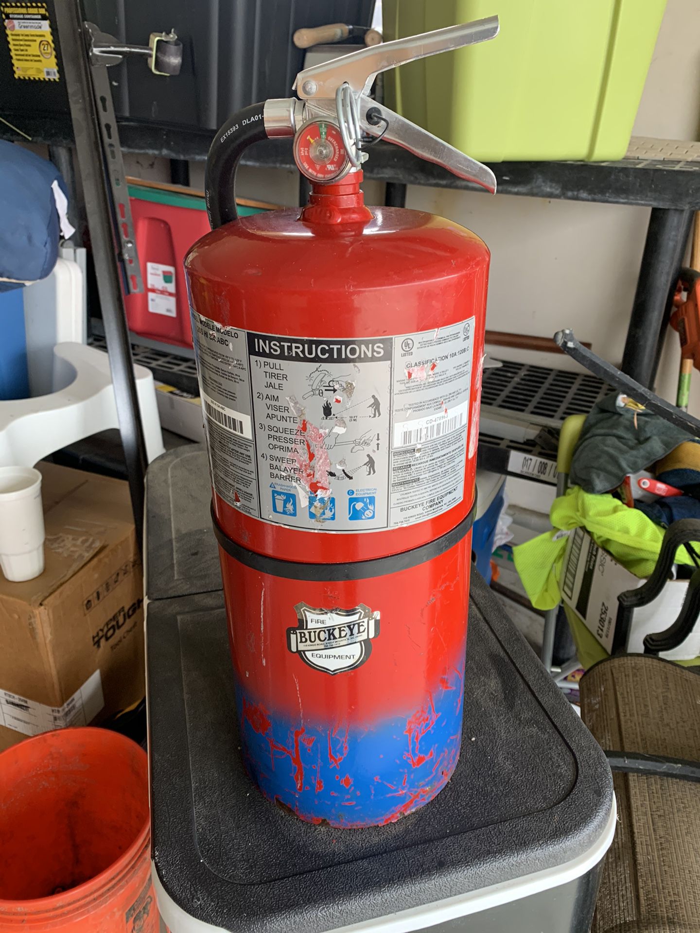 BUCKEYE 20lb 10A: 120B:C Fire Extinguisher It’s Fully Charged Last Inspection Date 2017