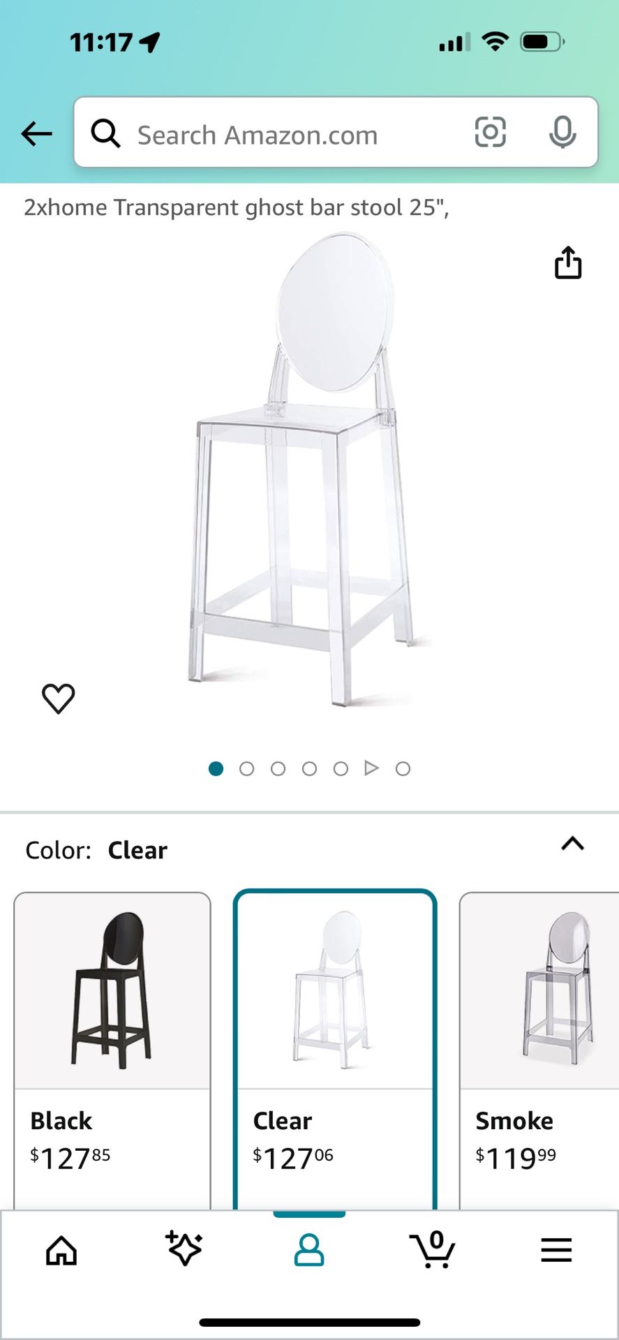 NEW MODERN GHOST COUNTER STOOLS CLEAR TRANSPARENT MINIMALIST CHAIRS