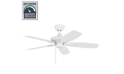 Hampton Bay Gazebo III 42 in. Indoor/Outdoor Wet Rated Matte White Ceiling Fan