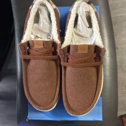 Hey Dude Wally Cozy Plaid Size 14 Mens & Rust In Color