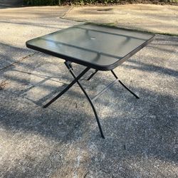 StyleWell Glass Table with Folding Legs