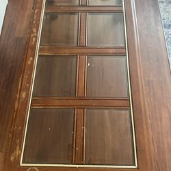 4x1.5 Brown Coffee Table With Glass Tile Design