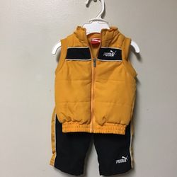 Baby Boys PUMA 2 piece pants & vest outfit… Size 0–3 months