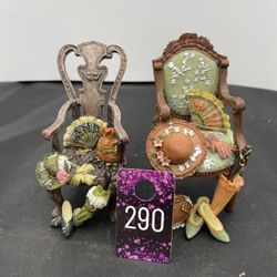 2 Victorian Mini Doll Chairs