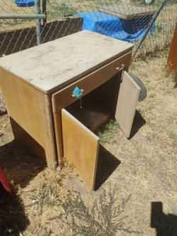 Antique desk with slide out