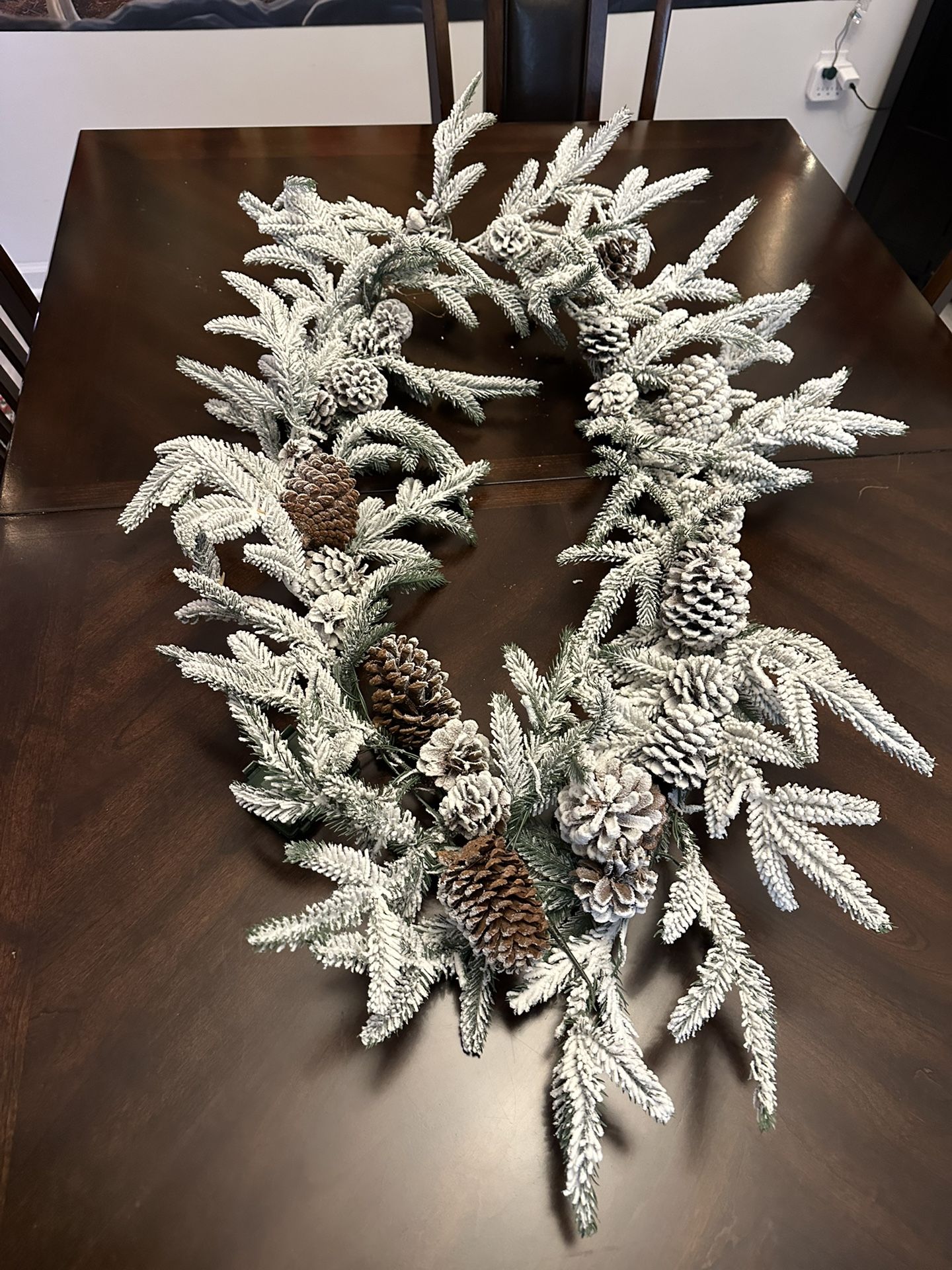 Christmas Wreath, Artificial Christmas Wreath Frosted Branch Front Door