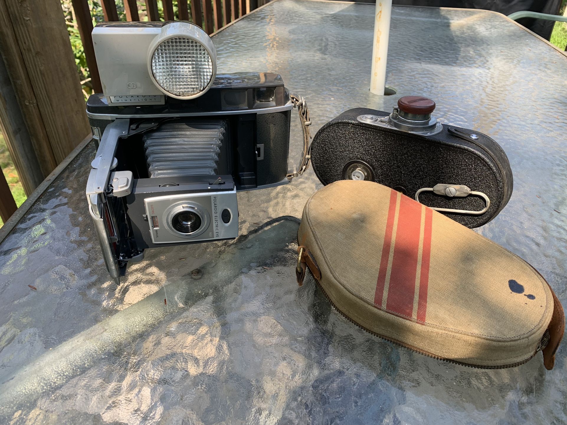 Vintage Polaroid Camera & Stewart Warner Movie Camera