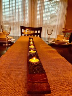 Bourbon barrel stave candle holder