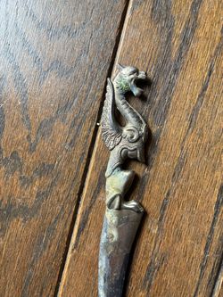 Antique winged griffin metal letter opener