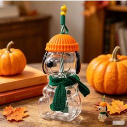 Starbucks snoopy glass cup