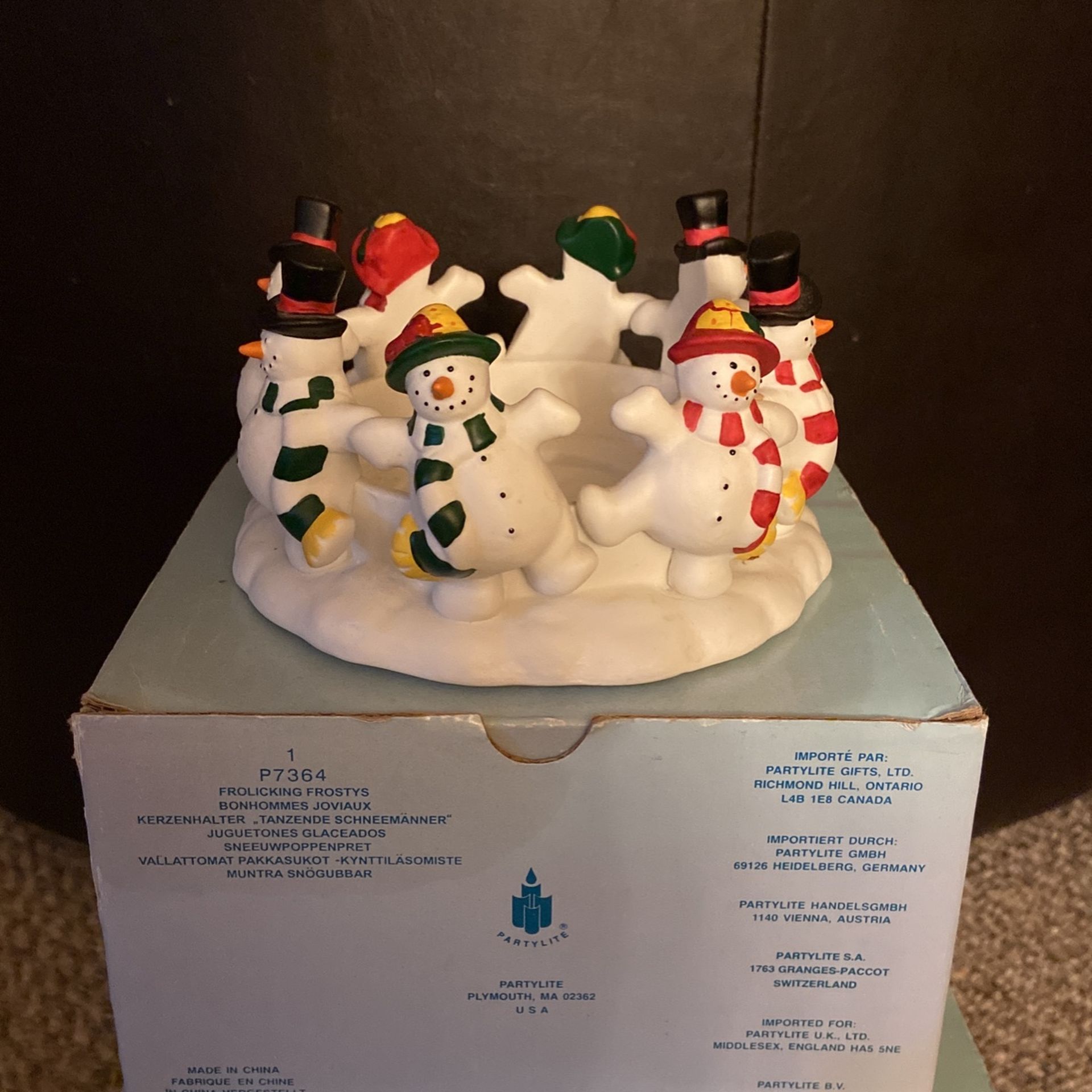 Partylite Small Frolicking Frosty Candle Holder 