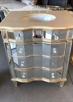 Mirrored Bathroom Vanity with Sink