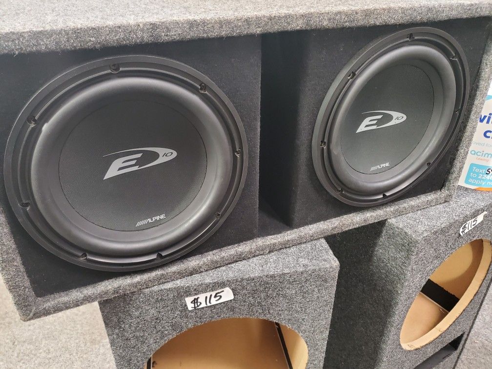 USED GREAT CONDITION 2 10INCH ALPINE E SERIES SUBS/BOX $165