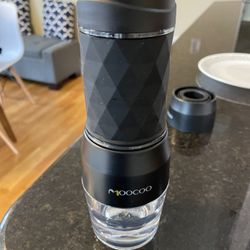 Portable Espresso Machine, Moocoo Manual Espresso Maker, 20 Bar Pressure for Capsule & Ground Coffee